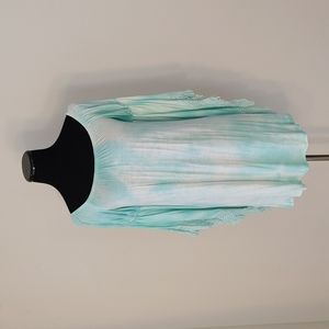 VaVa Fringe Sleeve Light Teal Tie-dye Tunic Dress, S, NWT